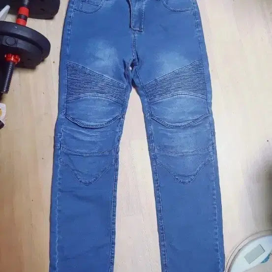 [BUNJANG] Slim Fit Biker Jeans (Size 32) / 중청 바이커진 여름 데님 32 라이딩진 배달바지