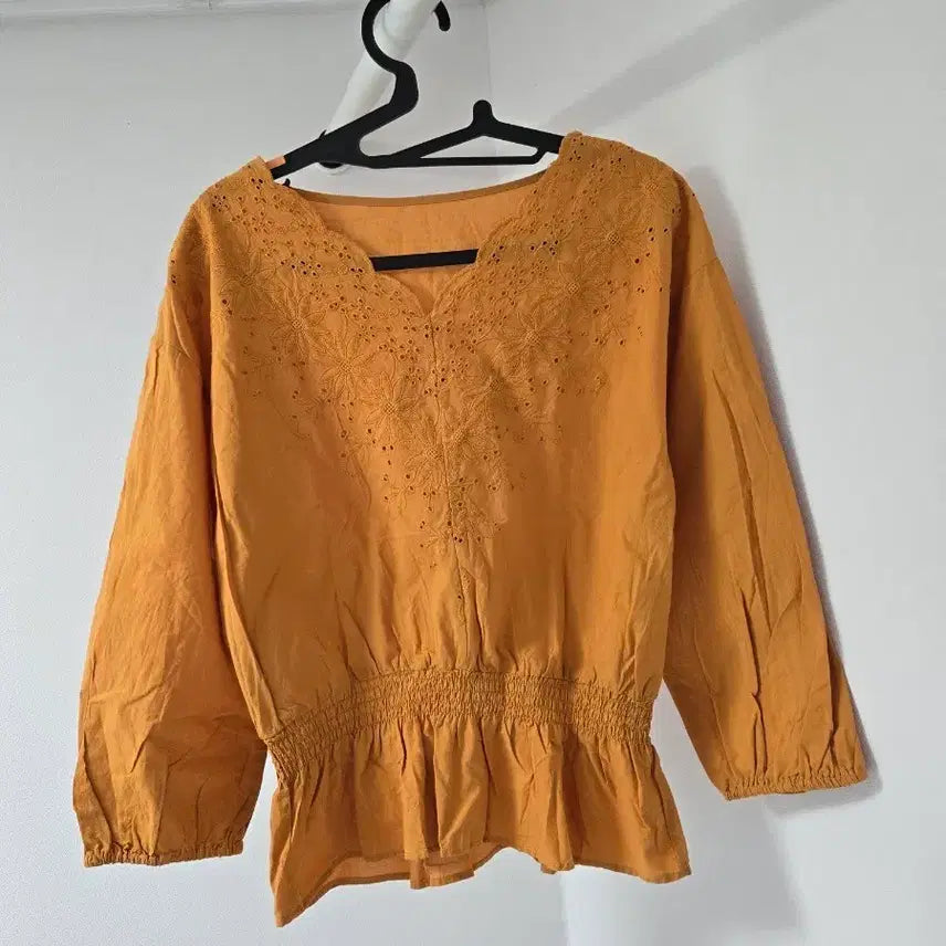 [BUNJANG] 100% Cotton Blouse Orange / (새상품) 브라우스 M