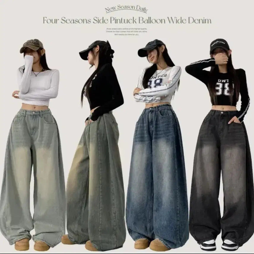 [BUNJANG] Vintage Mid-Blue Wash Denim Jeans - Medium Short / 청바지 빈티지 중청 M 숏