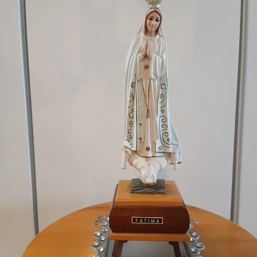 [BUNJANG] Fatima Madonna Music Box Statue with Cubic Tray / [고급 성물/오르골] 포르투갈 수입 파티마의 성모 마리아 오르골 성상 (