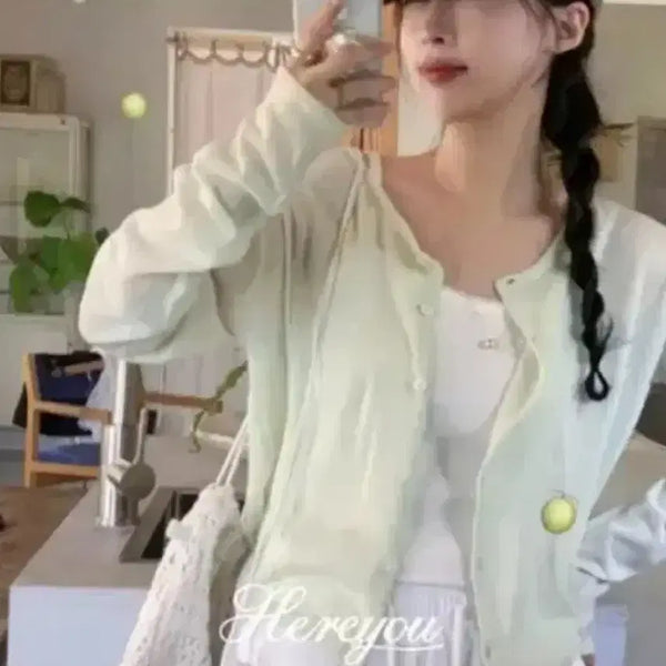 [BUNJANG] Heart Berry Studio Summer Cardigan Honeydew Color / 하트베리스튜디오 여름 가디건 허니듀 색상