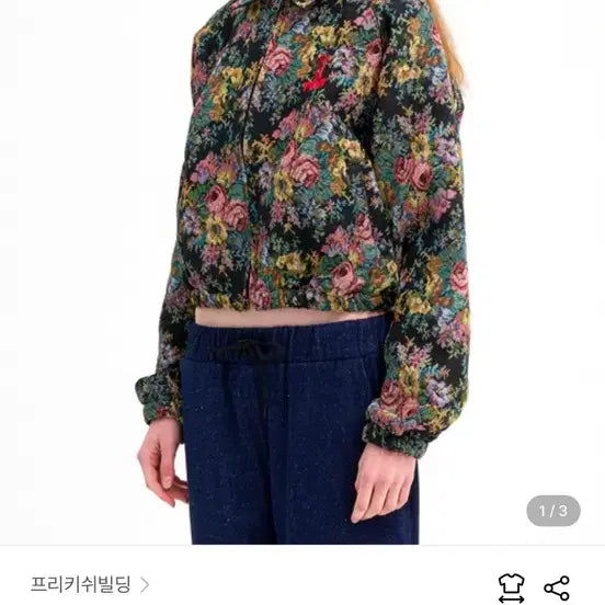 [BUNJANG] Freakish Building Floral Pattern Cropped Jacket / 프리키쉬빌딩 크롭 자켓