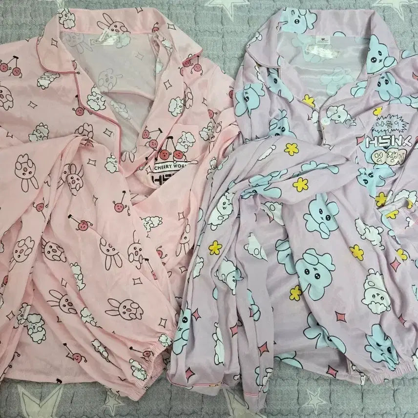 [BUNJANG] Pastel Rabbit Character Couple Pajama Set / 파스텔 토끼 캐릭터 커플 파자마 잠옷 세트 2종