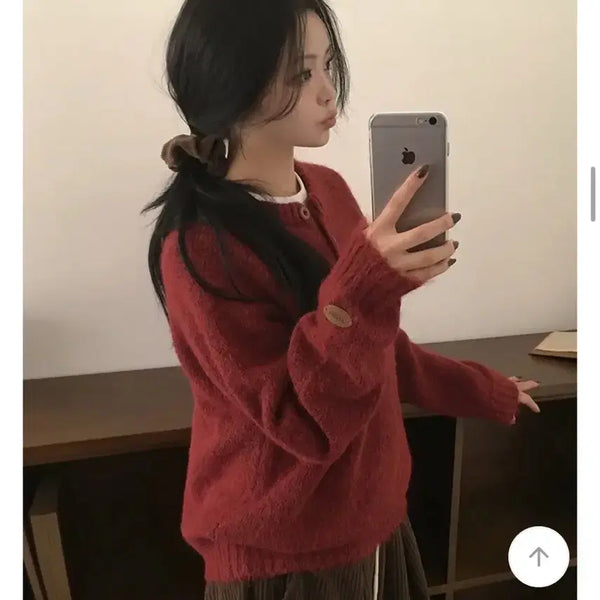 [BUNJANG] Long-Sleeve Knit Red / 긴팔니트 레드
