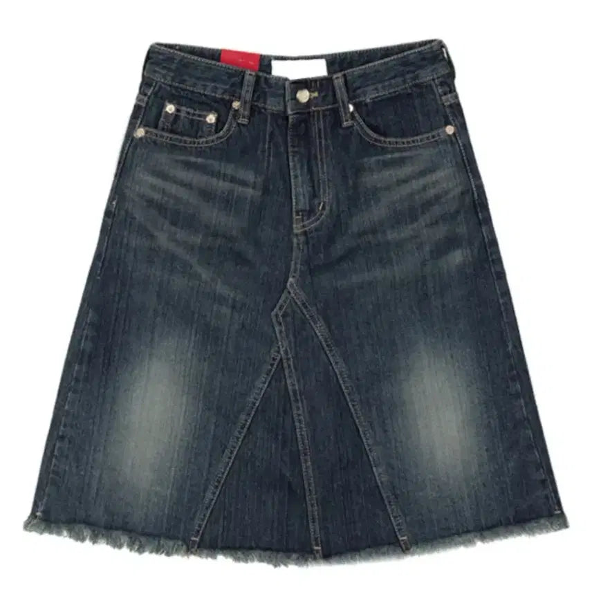 [BUNJANG] Midi Washing Denim Skirt - L / 미디 워싱 데님 청 스커트 L