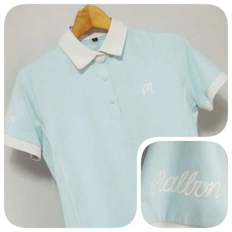 [BUNJANG] Malbon Women's Sky Blue Functional Golf T-Shirt Size 55 / 말본 스카이블루 기능성 골프 티셔츠 여성55