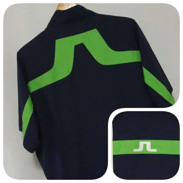 [BUNJANG] J.LINDEBERG Functional Golf T-Shirt Navy Men's 100 / 제이린드버그 반집업 기능성 골프티셔츠 남성100