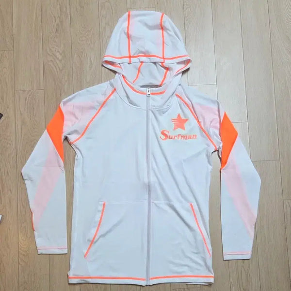 [BUNJANG] Wellspring Surfman White Hoodie Zip-up Size 100 / 미사용 웰스프링 서프맨 하얀색 후드집업 100사이즈 (줄자사진 참고)