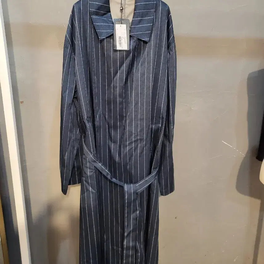 [BUNJANG] Emporio Armani Pinstripe Belted Wool Coat / 엠포리오 아르마니 정품