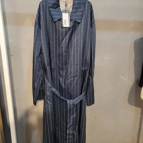 [BUNJANG] Emporio Armani Pinstripe Belted Wool Coat / 엠포리오 아르마니 정품