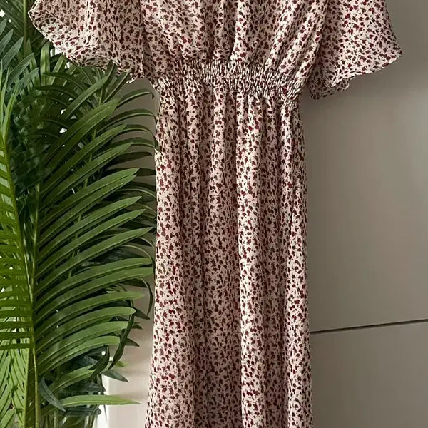 [BUNJANG] Floral Print Long Dress with Inner Skirt / 여름 꽃무늬 롱원피스 속치마있어요