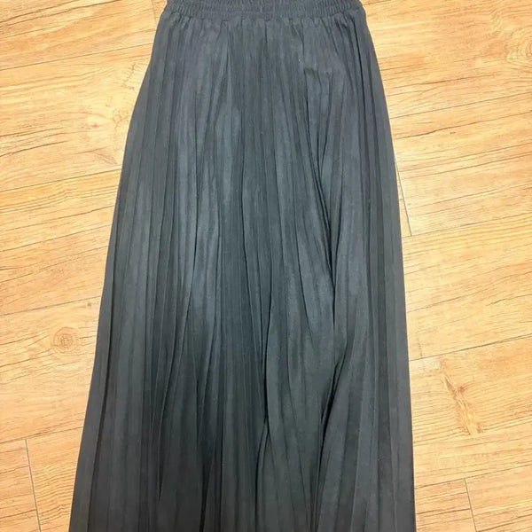 [BUNJANG] Velvet Pleated Long Skirt / 벨벳플리츠롱치마