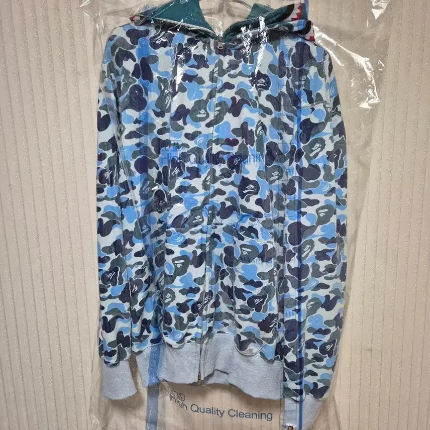 [BUNJANG] BAPE Camo Full-Zip Hoodie Blue / 베이프 카모 후드 집업 블루