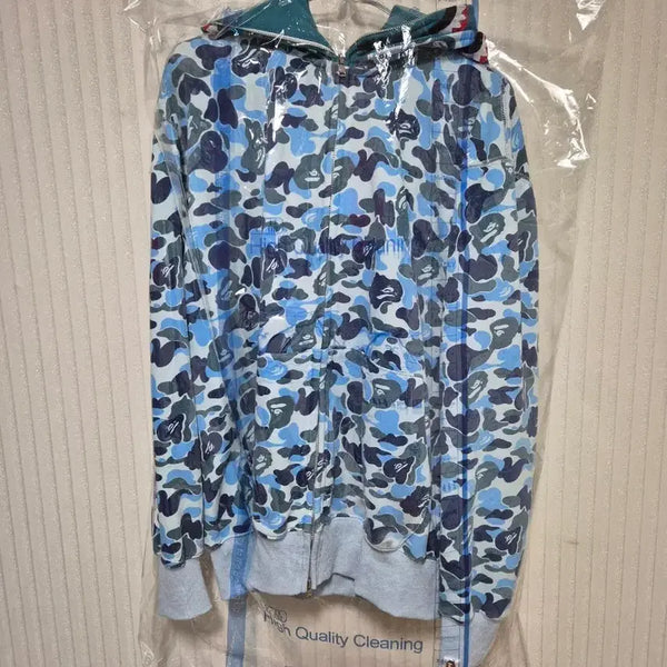 [BUNJANG] BAPE Camo Full-Zip Hoodie Blue / 베이프 카모 후드 집업 블루
