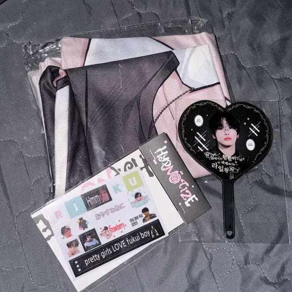 [BUNJANG] NCT WISH Riku Lucky Draw Nevertheless Pillow Cover & Mini Uchiwa & Keyboard Dome Sticker Set / 엔시티위시 리쿠 럭드 nevertheless