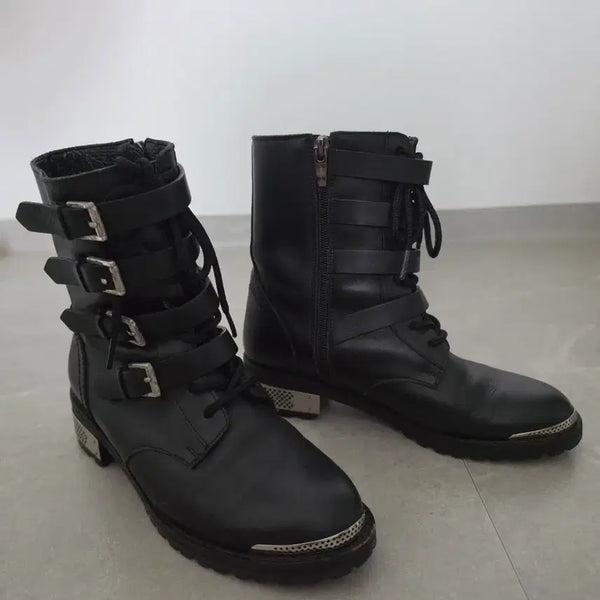 [BUNJANG] Jinny Kim Metal Buckle Walker Boots / 지니킴 메탈장식 버클 워커 부츠 235사이즈