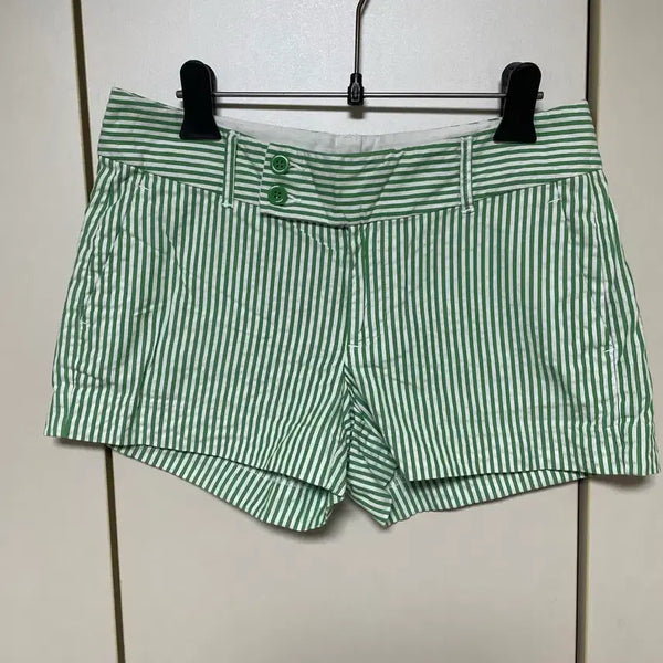 [BUNJANG] Banana Republic Green Stripe Shorts Size 2 / 바나나리퍼블릭 그린 스트라이프 반바지 2