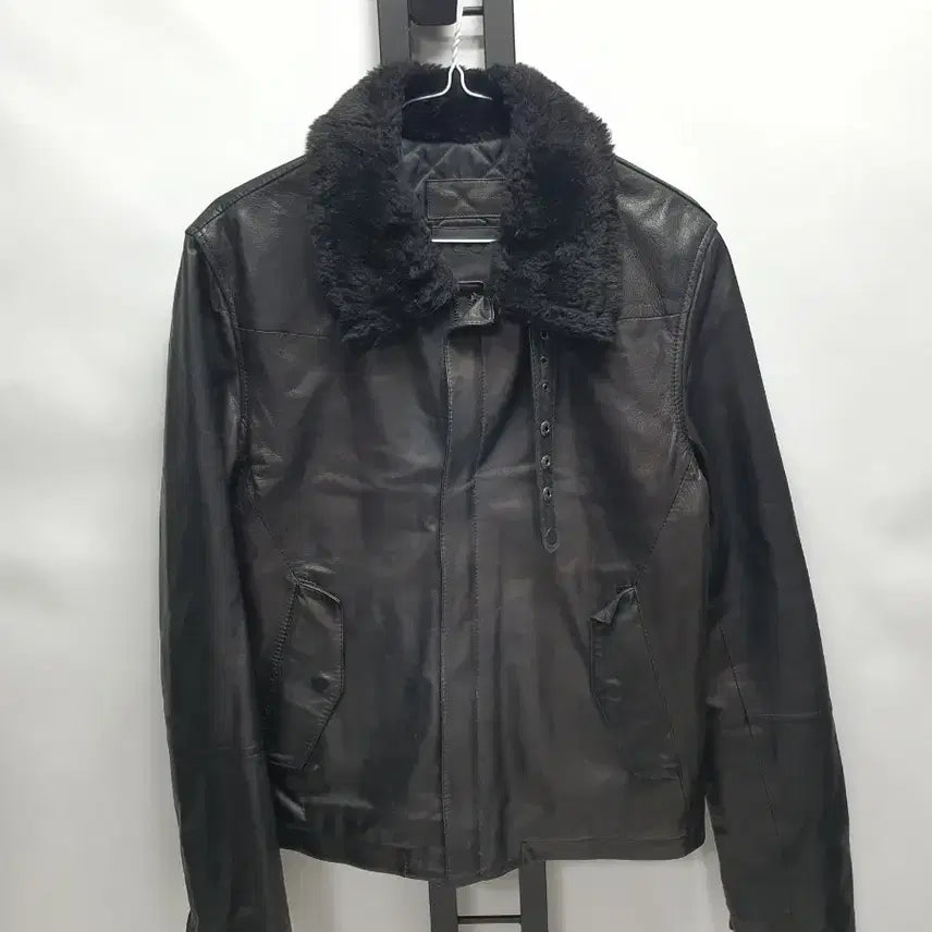 [BUNJANG] 8seconds Lambskin Leather Jumper Jacket Black / 에잇세컨즈 가죽 자켓 램스킨 레더 점퍼 블랙 m