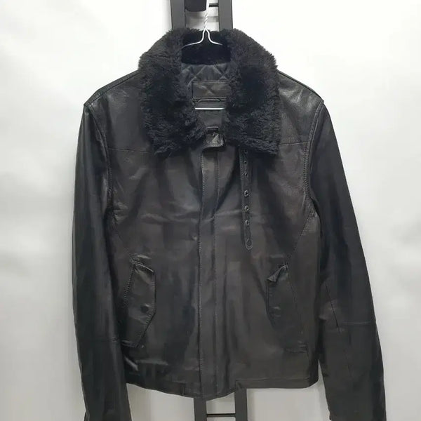 [BUNJANG] 8seconds Lambskin Leather Jumper Jacket Black / 에잇세컨즈 가죽 자켓 램스킨 레더 점퍼 블랙 m
