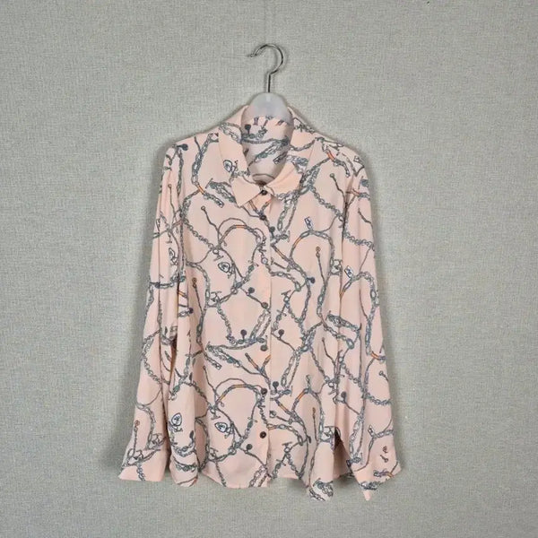 [BUNJANG] Chain Pattern Blouse - Oversized Fit / (#99/105/택없는새상품)빅사이즈 세련된 체인 패턴블라우스