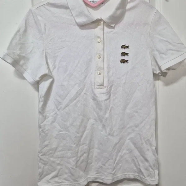 [BUNJANG] Lacoste Women's Short Sleeve Polo Shirt White / 라코스테 반팔 카라티 화이트