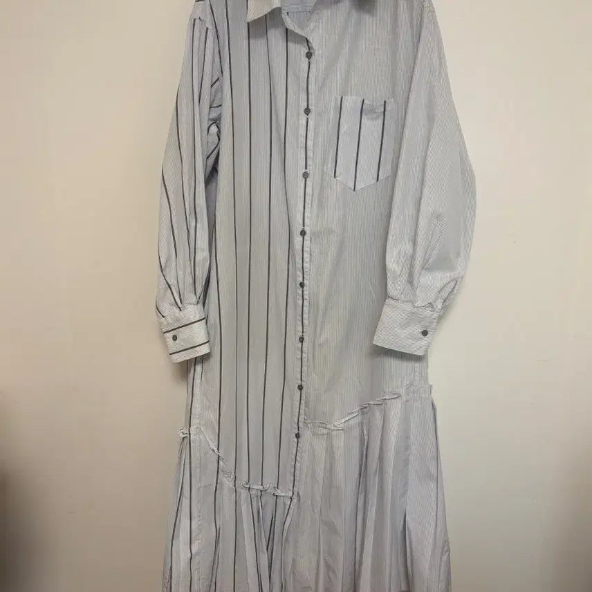 [BUNJANG] Time Asymmetrical Stripe Long Dress / 타임 비대칭 스트라이프 원피스