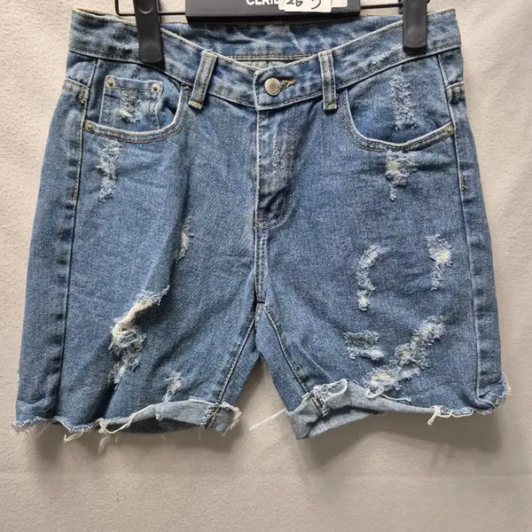 [BUNJANG] Distressed Rolled Hem Denim Shorts (Size 26) / 청바지 반바지 찢청 롤업 26 여러개 개당