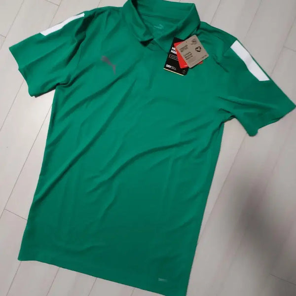 [BUNJANG] Puma Dry Cell Teamliga Sideline Polo Green Short Sleeve T-Shirt Size XS / 택 새상품) 푸마 드라이셀 팀리가 사이드라인 폴로 그린 반팔티 사이즈xs