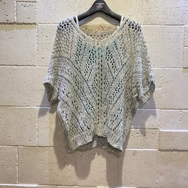 [BUNJANG] Mesh Knit and Inner Cami Set / [세트 상품] 여름그물니트 + 이너나시세트66-77