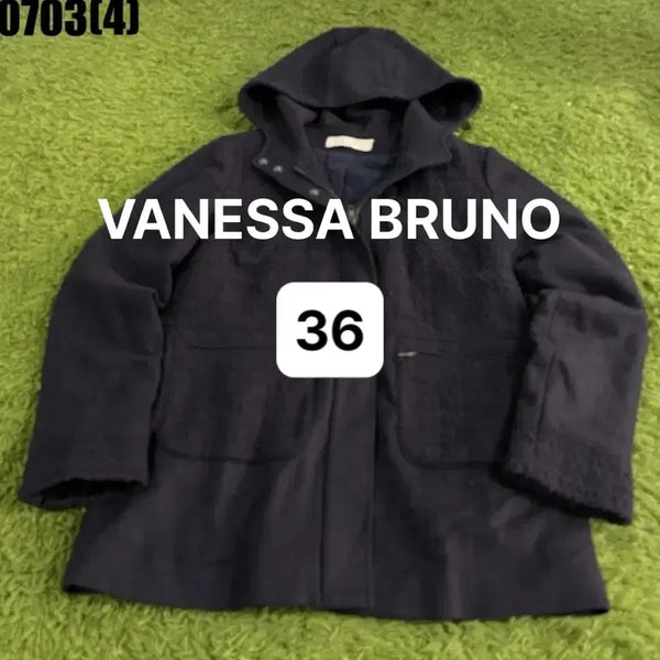 [BUNJANG] Vanessa Bruno Navy Hooded Coat Jumper / [36] 바네사브루노 | 네이비 후드 코트 점퍼 만원 빈티지 0703