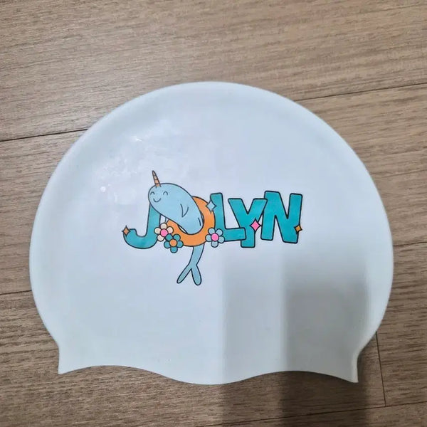 [BUNJANG] Jollien Nally Silicone Swim Cap Dolphin White / 졸린 날리 수모