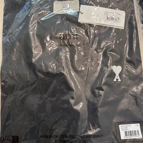 [BUNJANG] AMI Heart Embroidery Short Sleeve T-Shirt Black XL / 아미 하트자수 반팔 블랙
