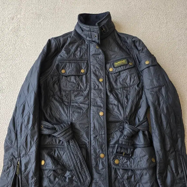 [BUNJANG] Barbour International Quilted Jacket Black UK 10 / 바버 인터내셔널 퀼팅 자켓 블랙 UK10 55-66