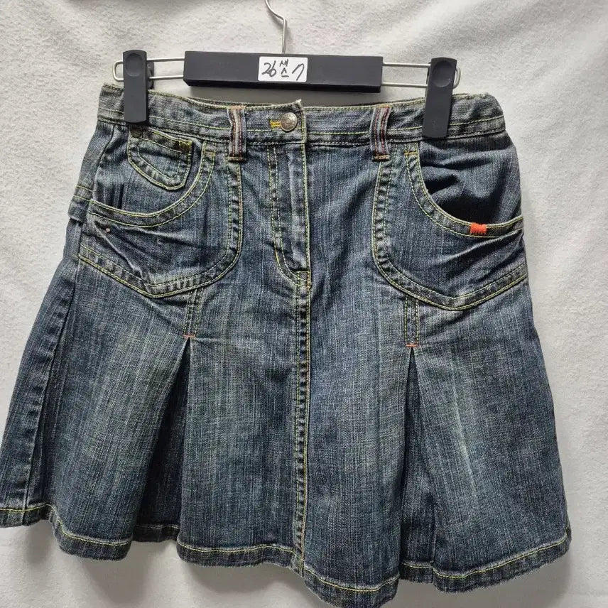 [BUNJANG] Denim Pleated Midi Skirt Size 26 / 새상품 데님 주름 스커트26 그외개당