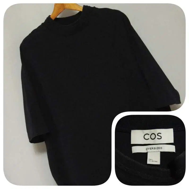 [BUNJANG] COS Men's Oversized Round Neck Short Sleeve T-Shirt Black / COS 코스 오버핏 반팔 라운드 티셔츠 남성105
