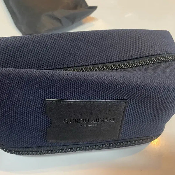 [BUNJANG] Giorgio Armani Blue Men's Pouch with Dust Bag - Brand New / 조르지오 아르마니 블루 남성 파우치와 더스트백 - 새상품