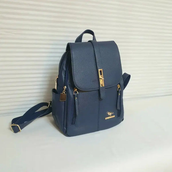 [BUNJANG] Dark Navy Leather Backpack / (거의새것) 수입  다크네이비 가죽백팩