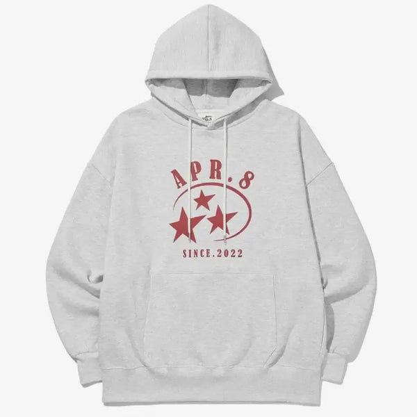 [BUNJANG] April Eight Star Logo Hoodie Melange Grey M / 무신사 에이프릴에잇 스타 로고 후드티 멜란지 그레이 M 에노시