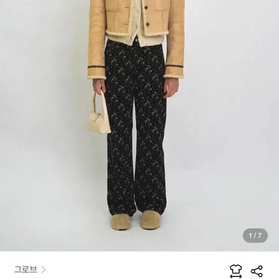 [BUNJANG] Grove Flower Pants Black / 그로브 플라워 팬츠 블랙