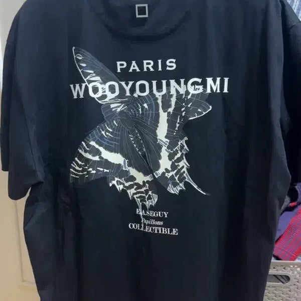 [BUNJANG] Wooyoungmi Black Butterfly Print Short Sleeve T-Shirt Size 52 / 우영미 블랙 나비 프린팅 반팔티 52사이즈(정품)