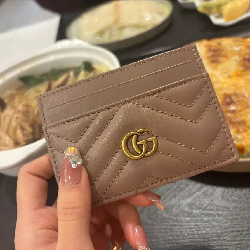 [BUNJANG] Gucci Marmont Dusty Pink Card Holder / [풀박스] 구찌 마몬트 마몽 카드지갑 더스티핑크
