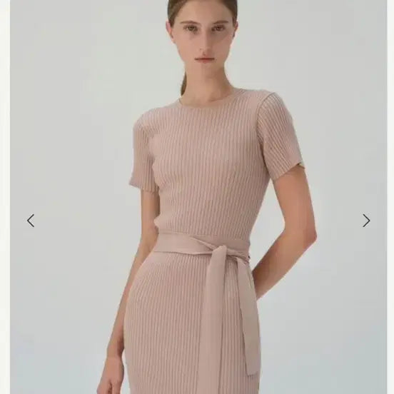[BUNJANG] Sienne Apron Wrap Knit Dress Beige / 시에 에이프런 소이 베이지 원피스