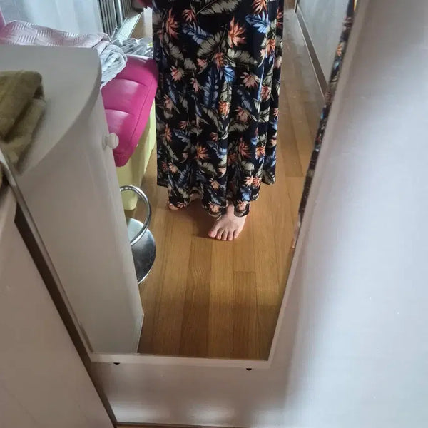 [BUNJANG] Floral Pattern Long Skirt / 플로럴 패턴 롱 스커트