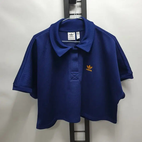 [BUNJANG] Adidas Big Trefoil Cropped Collar T-Shirt Navy XXL / 아디다스 크롭 반팔 카라티 빅트레포일 네이비 xxl