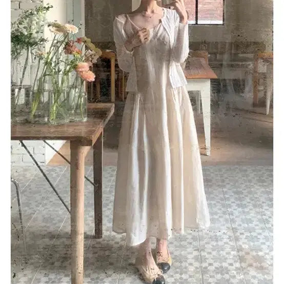[BUNJANG] FABBET Bustier Dress (Skin Beige) / 퍼빗 뷔스티에 원피스 (살결베이지)