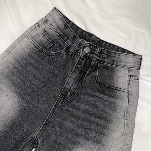[BUNJANG] Gray Wide Denim Pants / 그레이 와이드 청바지