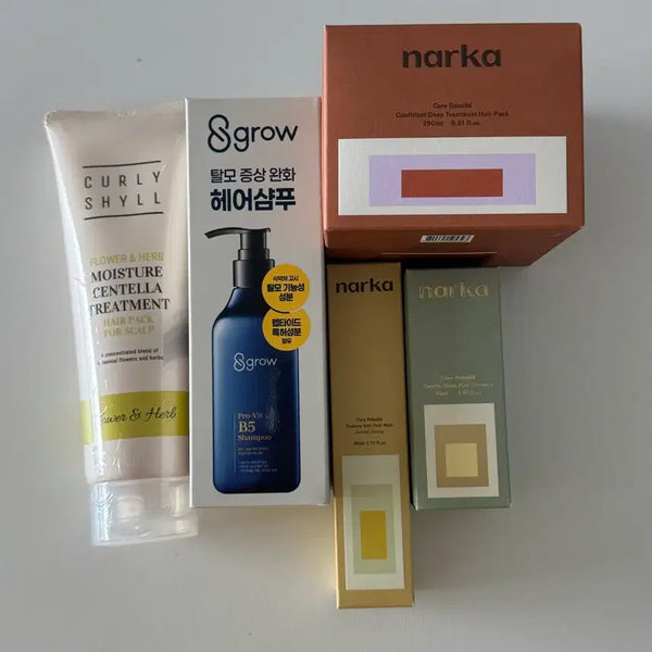 [BUNJANG] Narca & Eight Grow & Curiel Hair Care Bundle Set / 정가144000원 구성 53000원)헤어제품5개 새제품 일괄판매