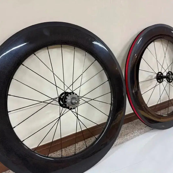 [BUNJANG] CSC 88mm 3K Glossy Carbon Clincher Track Wheelset / [미사용 새제품] CSC 88림 3K 유광 클린처 픽시 휠셋