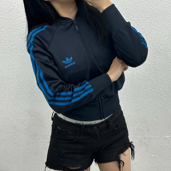 [BUNJANG] Adidas Blueline Navy Crop Track Top 90 / 아디다스 블루라인 네이비 크롭 트랙탑 90