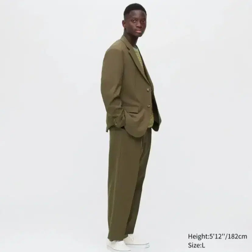 [BUNJANG] Uniqlo x MARNI Wide Fit Tuck Pants Olive Khaki L / 유니클로 마르니 콜라보 와이드 핏 턱 팬츠 바지 슬랙스 올리브카키 L